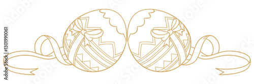 easter egg with ribbon illustration background for easter day