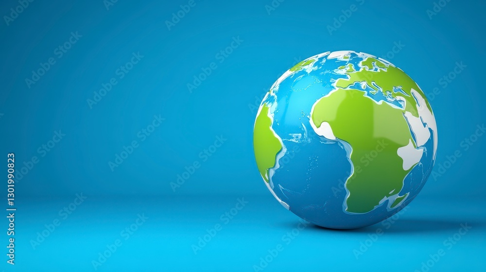 Pixelated Earth Globe on Light Blue Background Pixelated Earth Globe on Light Blue Background