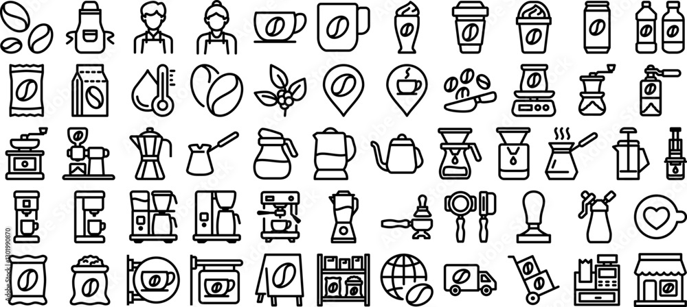 Naklejka premium Coffee Cafe Icon Set