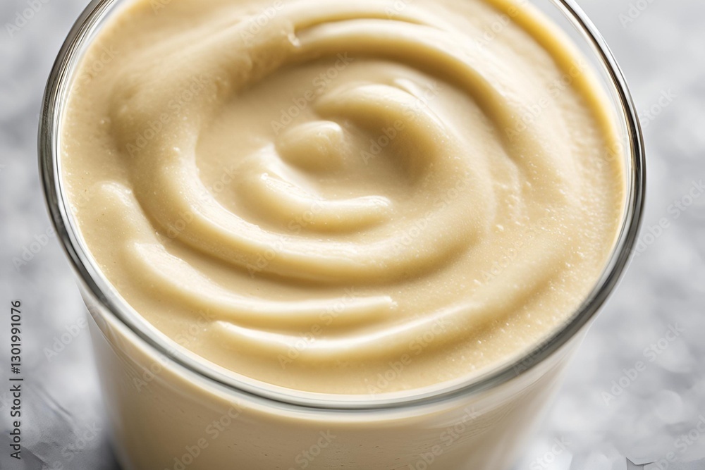 Close-up of a creamy smoothie , rich texture, empty background. Close-up of a creamy smoothie , rich texture, empty background.