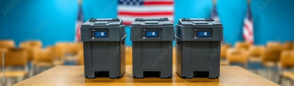 Election ballot boxes, polling place Election ballot boxes, polling place
