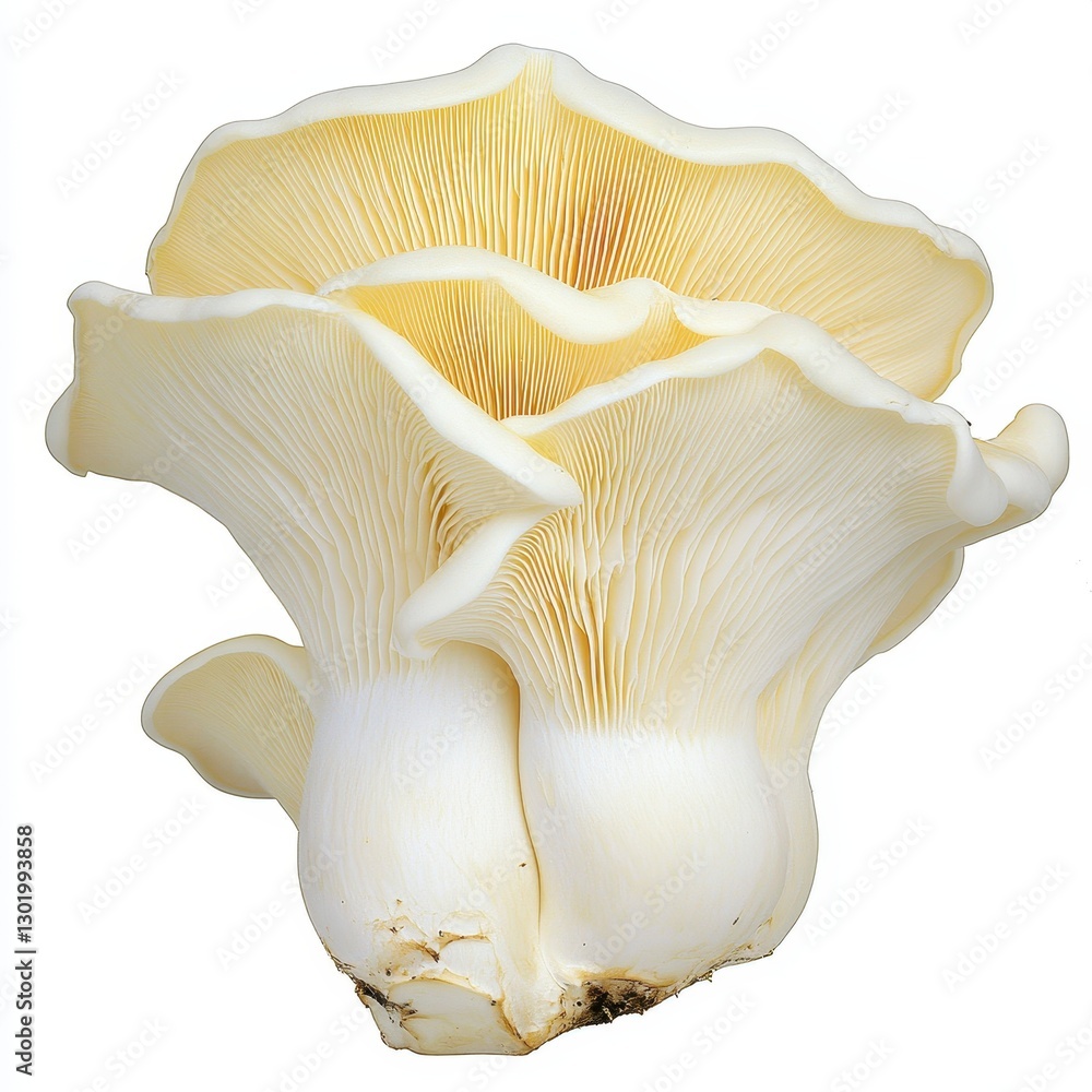Fototapeta premium Creamy White Oyster Mushrooms Close up