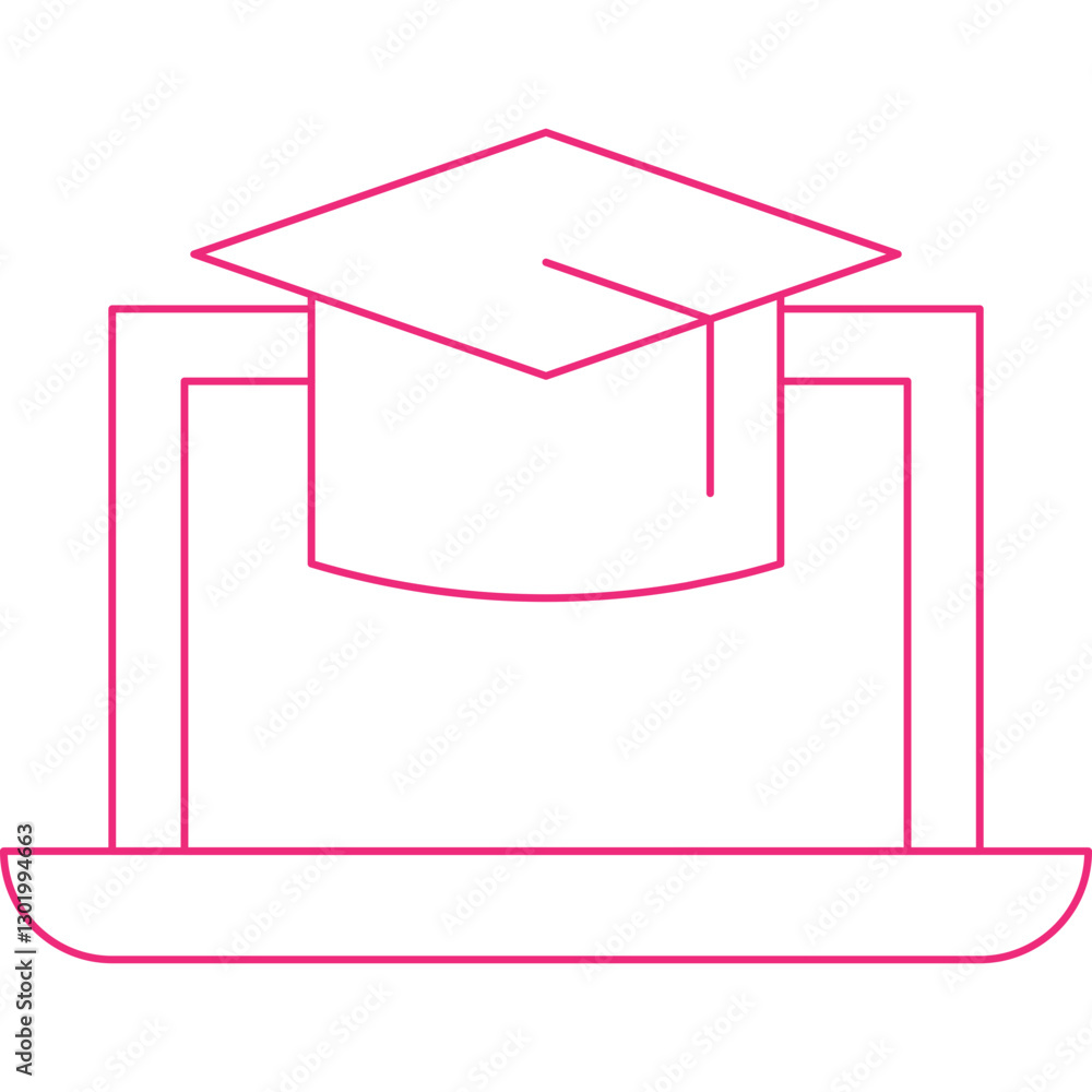 Online Convocation icon single vector illustration Online Convocation icon single vector illustration