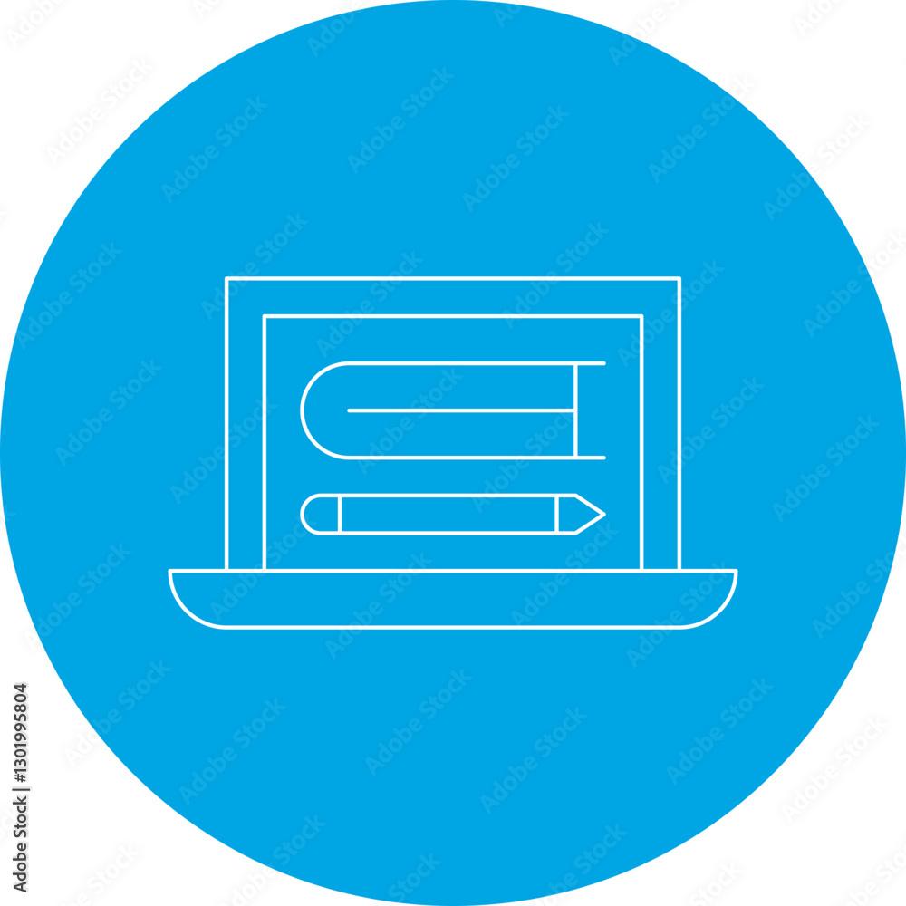 Online Knowledge icon single vector illustration