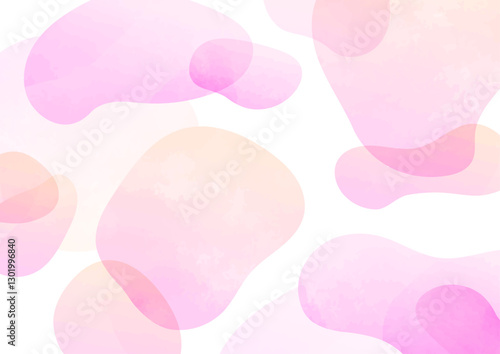 水彩テクスチャの丸い幾何学模様 ピンク