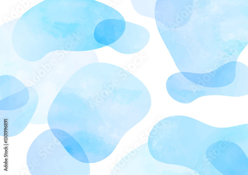 水彩テクスチャの丸い幾何学模様 ブルー