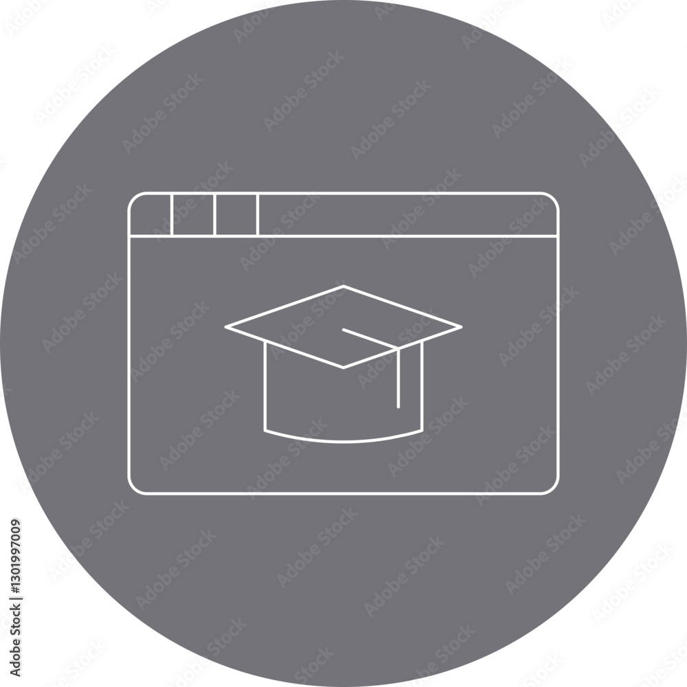 Virtual Education icon single vector illustration Virtual Education icon single vector illustration