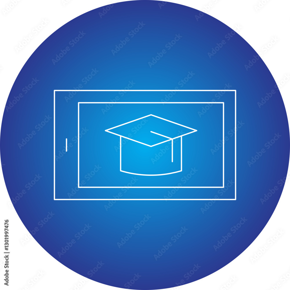E-Learning icon single vector illustration
