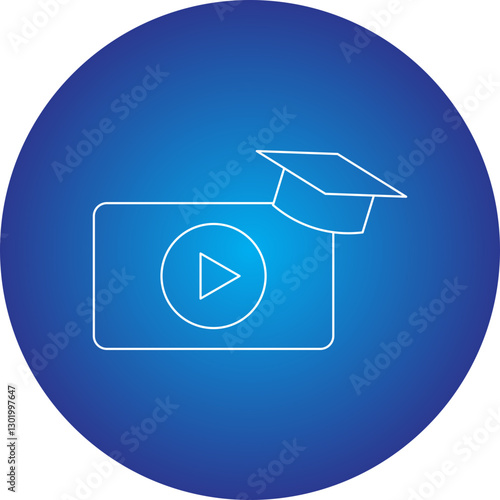 Online Course icon single vector illustration