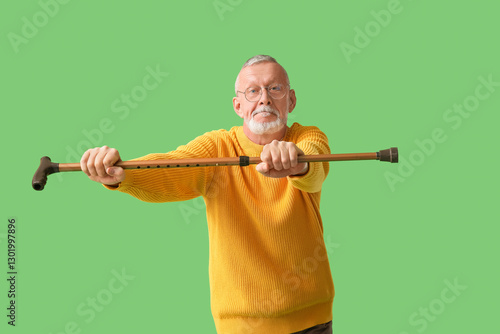 Senior man in eyeglasses wi...