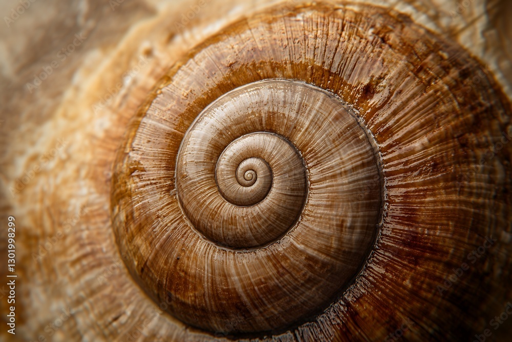 Close-up of brown spiral shell with intricate patterns and textures Close-up of brown spiral shell with intricate patterns and textures