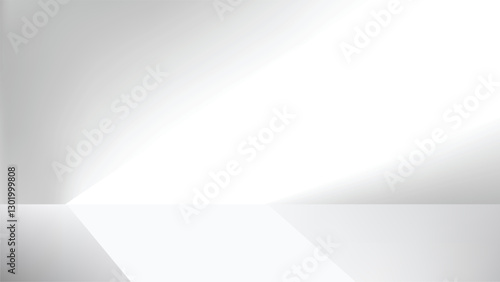 White background, Wall Room with Shadow and  lighting, Backdrop with sun light and shadow on floor, for product presentation, 3D Display Room template mock up with shading and light for Web Banner