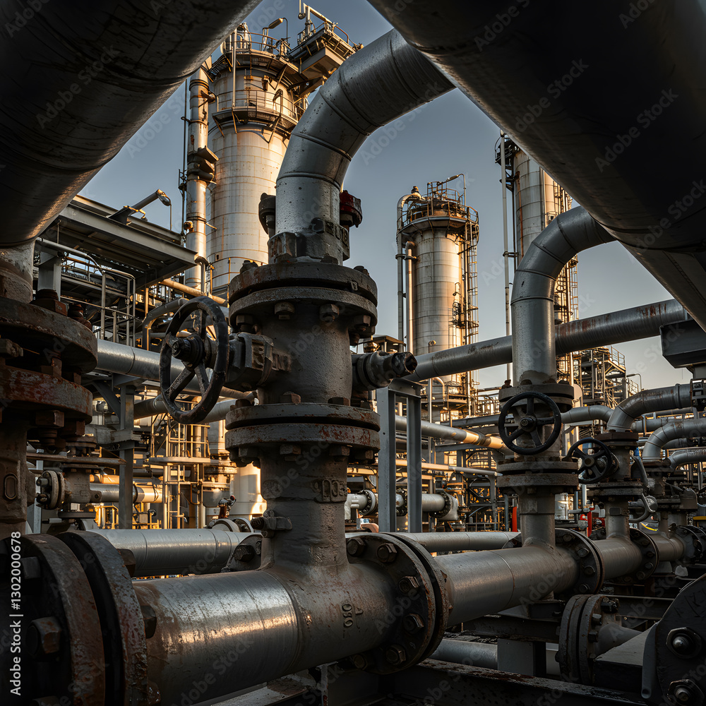 Pipelines and Industrial Equipment of an Oil Refinery Pipelines and Industrial Equipment of an Oil Refinery