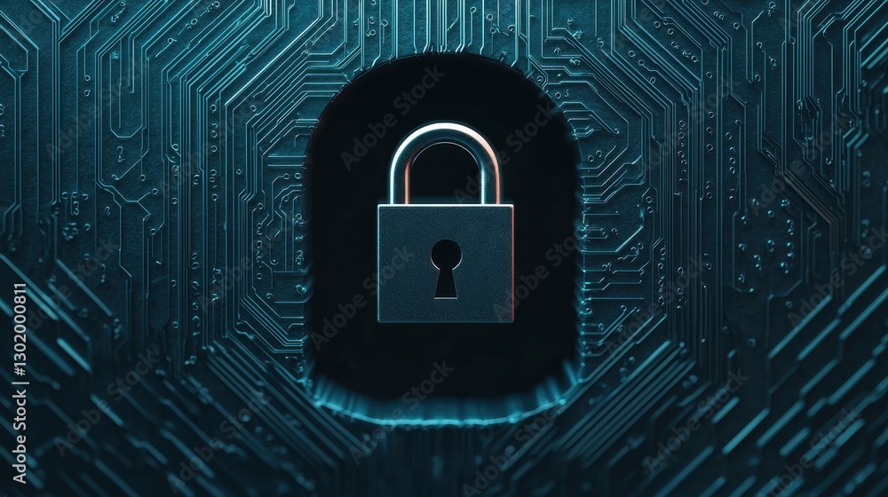 custom made wallpaper toronto digitalDigital Lock Symbol on Circuit Board Background Representing Cybersecurity and Data Protection Concepts