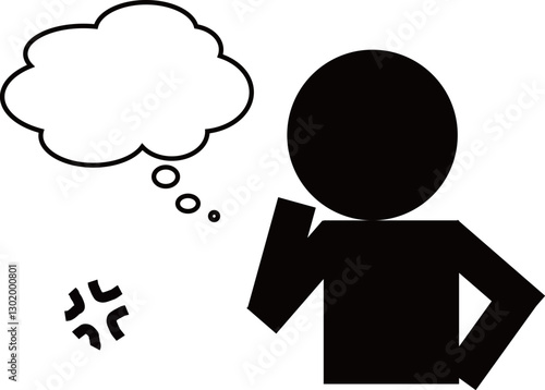 起こっていたり、考えている、走っている、悩んでいる人のアイコンです