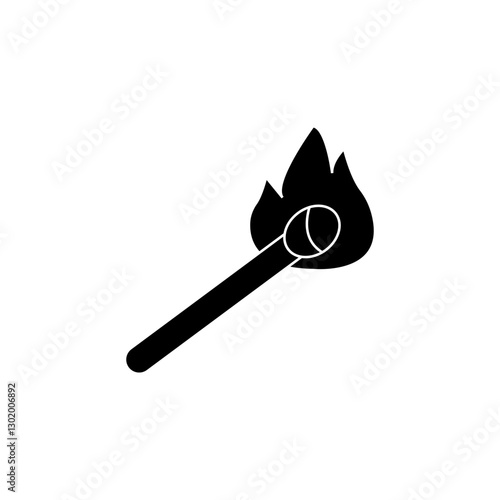 Match fire glyph icon