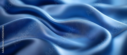 Wallpaper Mural Blue silk fabric texture, waves, close-up Torontodigital.ca