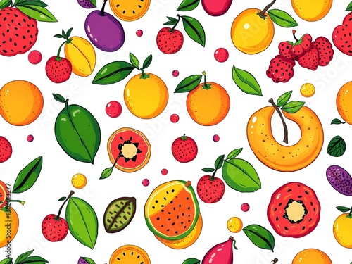 Fruity Pop Art Burst: Cel Shaded Comic Book Delights