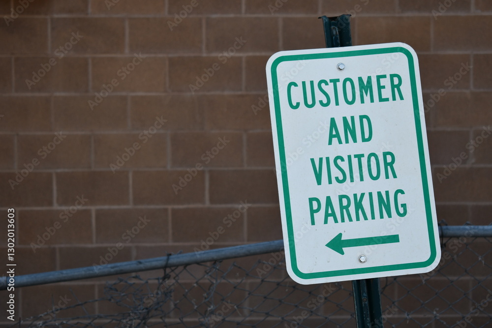 Fototapeta premium Customer and visitor parking sign.