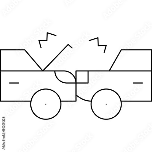 Crashing Cars icon single vector illustration