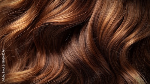 Smooth and Shiny Brown Hair Texture Close-Up