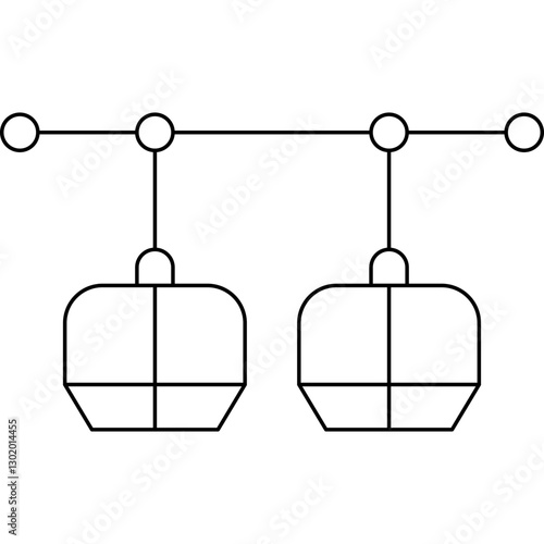 Cable Car Ride icon single vector illustration