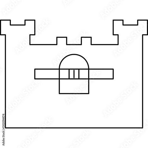 Castle I icon single vector illustration