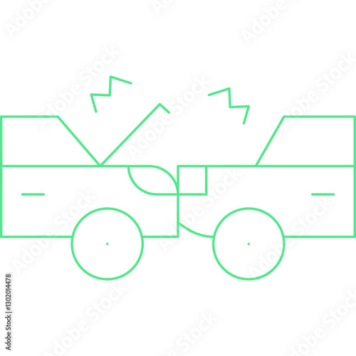 Crashing Cars icon single vector illustration