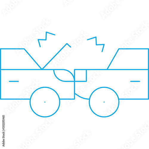Crashing Cars icon single vector illustration