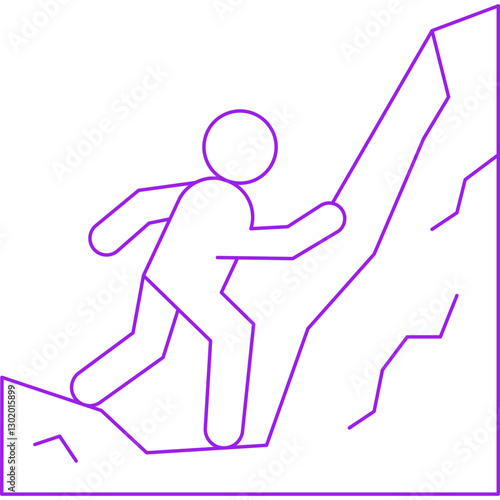Mountain Climbing icon single vector illustration
