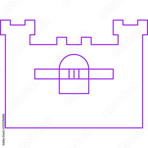 Castle I icon single vector illustration