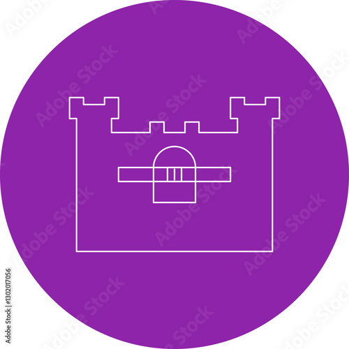 Castle I icon single vector illustration