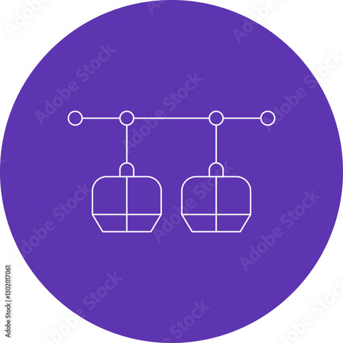 Cable Car Ride icon single vector illustration