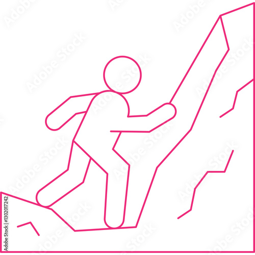 Mountain Climbing icon single vector illustration