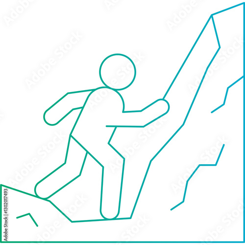 Mountain Climbing icon single vector illustration