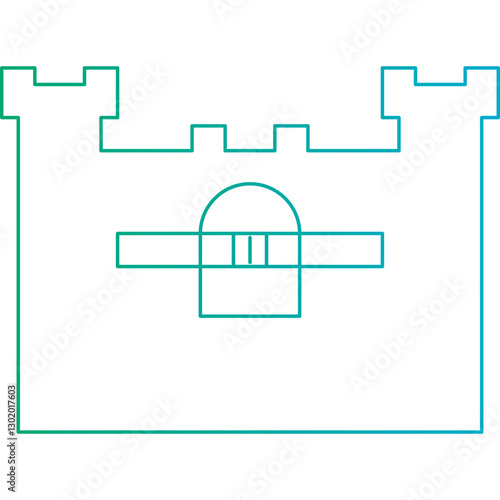 Castle I icon single vector illustration