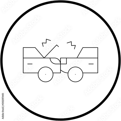 Crashing Cars icon single vector illustration