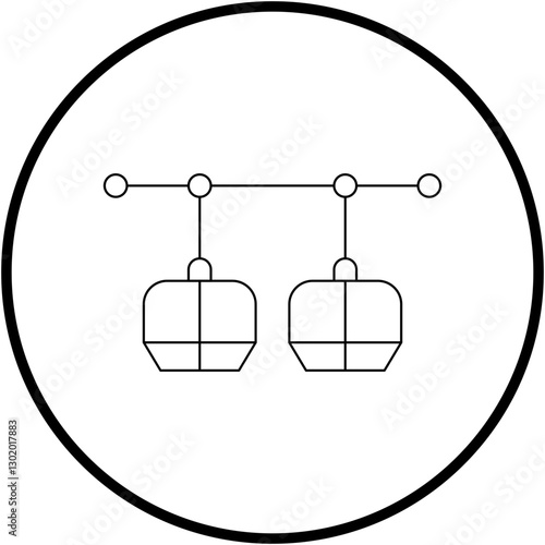 Cable Car Ride icon single vector illustration