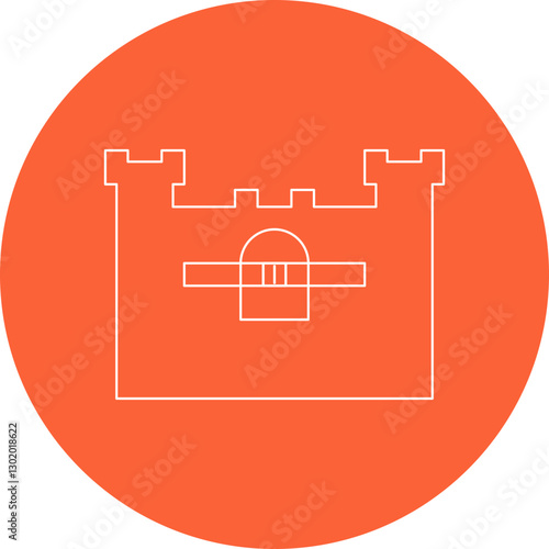 Castle I icon single vector illustration