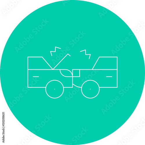 Crashing Cars icon single vector illustration