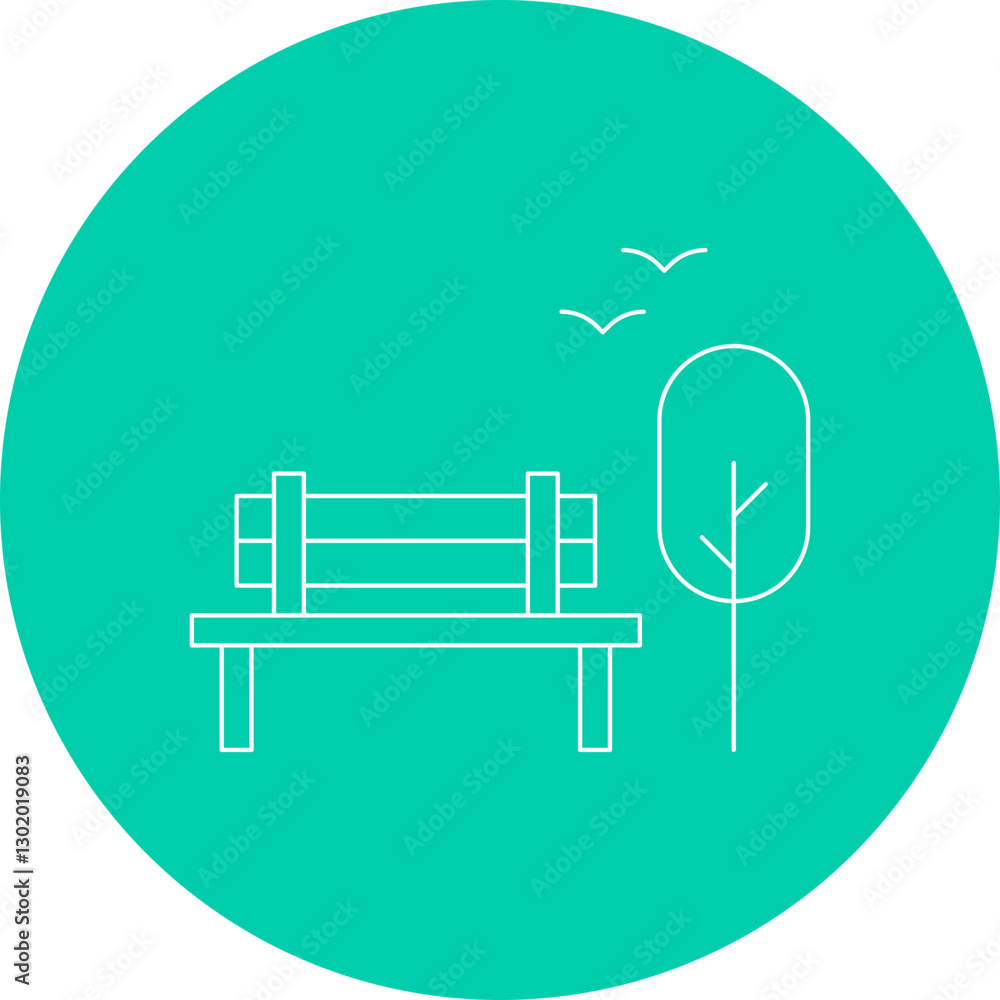 Bench in Park icon single vector illustration Bench in Park icon single vector illustration