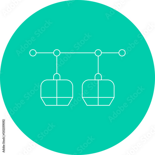 Cable Car Ride icon single vector illustration