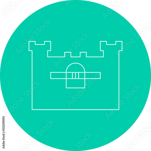 Castle I icon single vector illustration