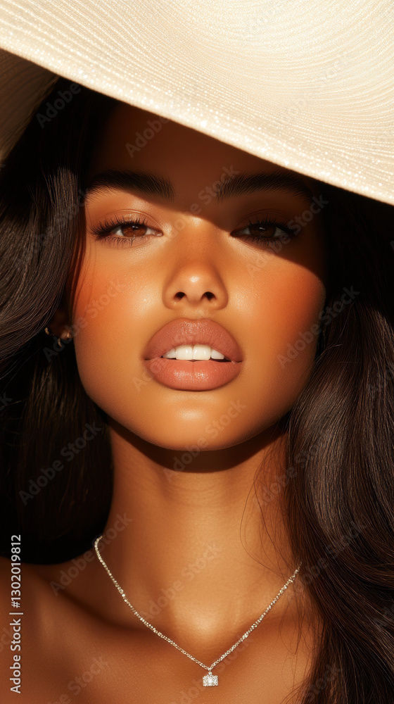 Fabulous, Close-up of a model showcasing a sparkling diamond in high fidelity quality. Fabulous, Close-up of a model showcasing a sparkling diamond in high fidelity quality.