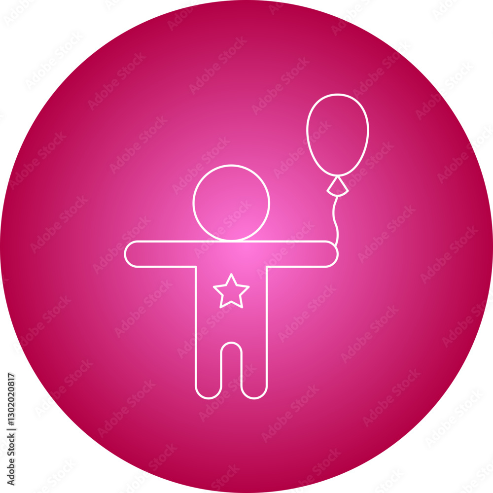 Child with Balloons icon single vector illustration Child with Balloons icon single vector illustration