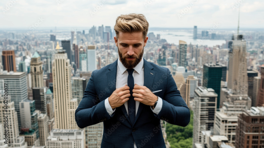 Fabulous, A man in a tailored suit adjusting his cufflinks, high fidelity image for professional and business themes. Fabulous, A man in a tailored suit adjusting his cufflinks, high fidelity image for professional and business themes.