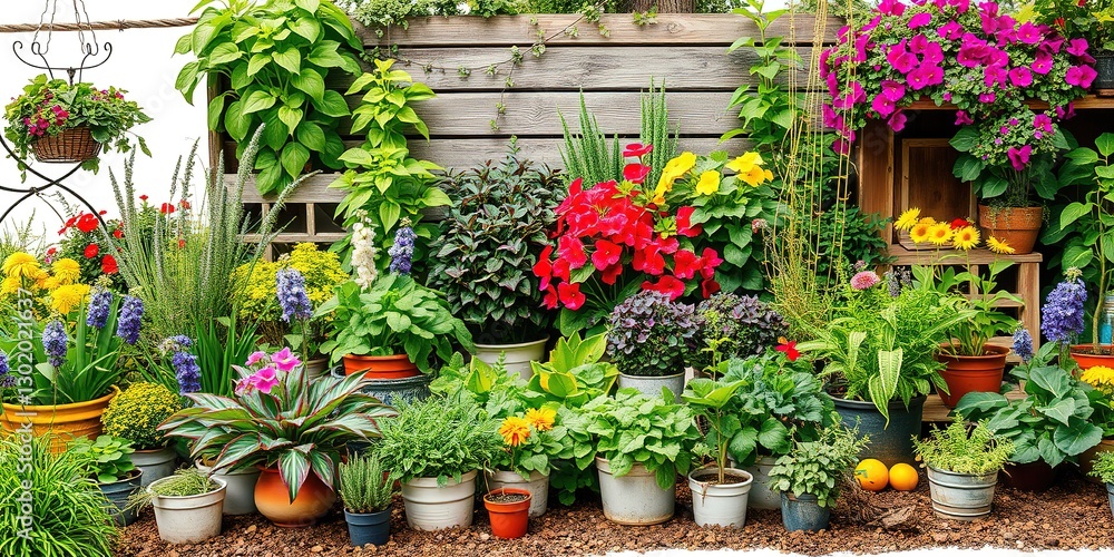 Fototapeta premium Homesteading Haven: Flourishing Garden and Sustainable Living