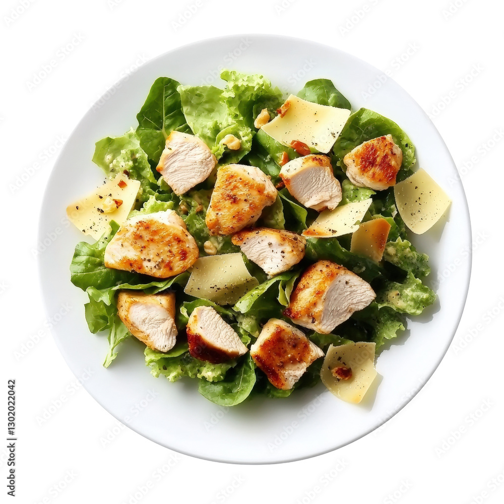 Fresh salad featuring grilled chicken and slices of tossed with crisp greens for a healthy meal option isolated on transparent background.. Fresh salad featuring grilled chicken and slices of tossed with crisp greens for a healthy meal option isolated on transparent background..