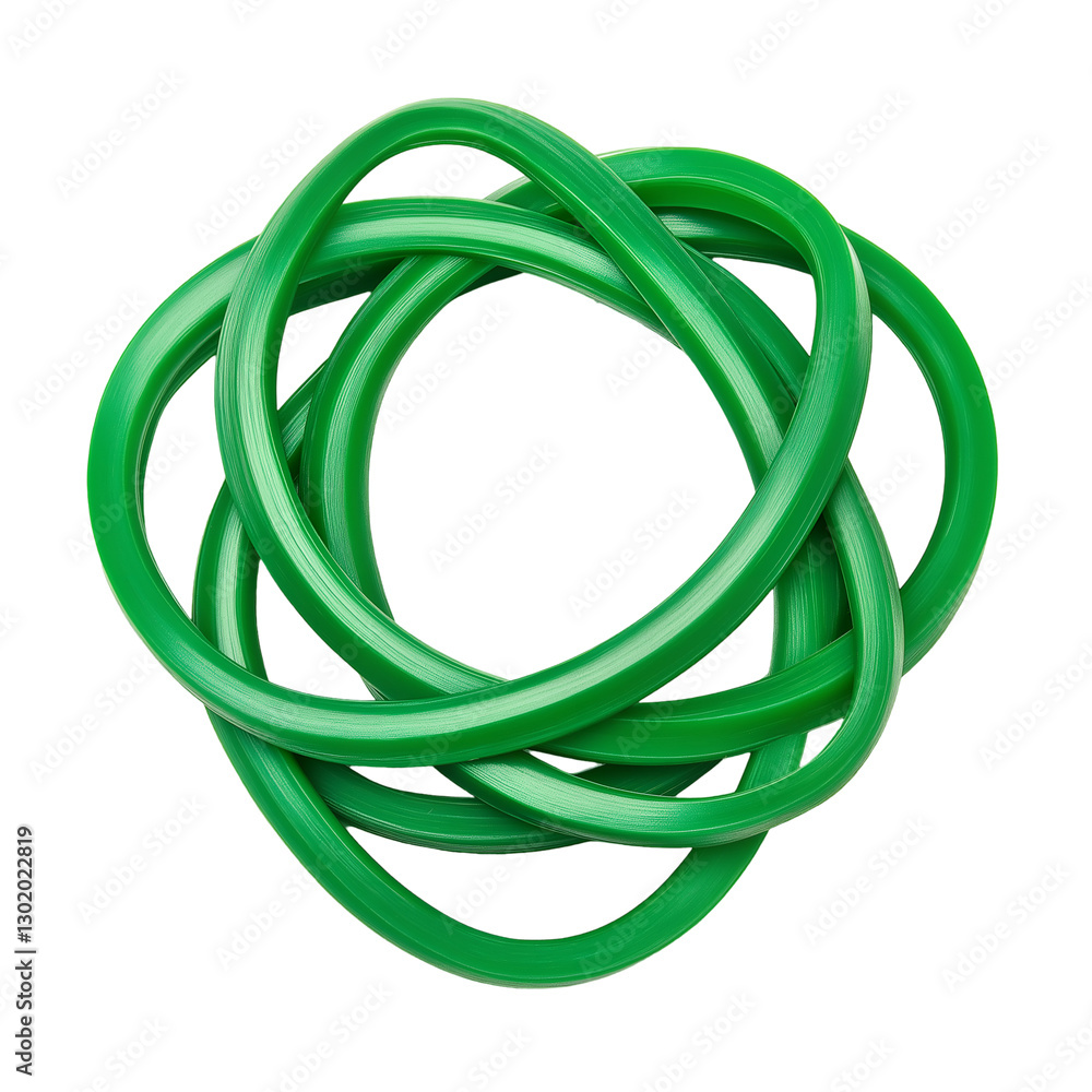 Intertwined Green Rings Creating Abstract Circular Design, isolated on transparent or white background Intertwined Green Rings Creating Abstract Circular Design, isolated on transparent or white background