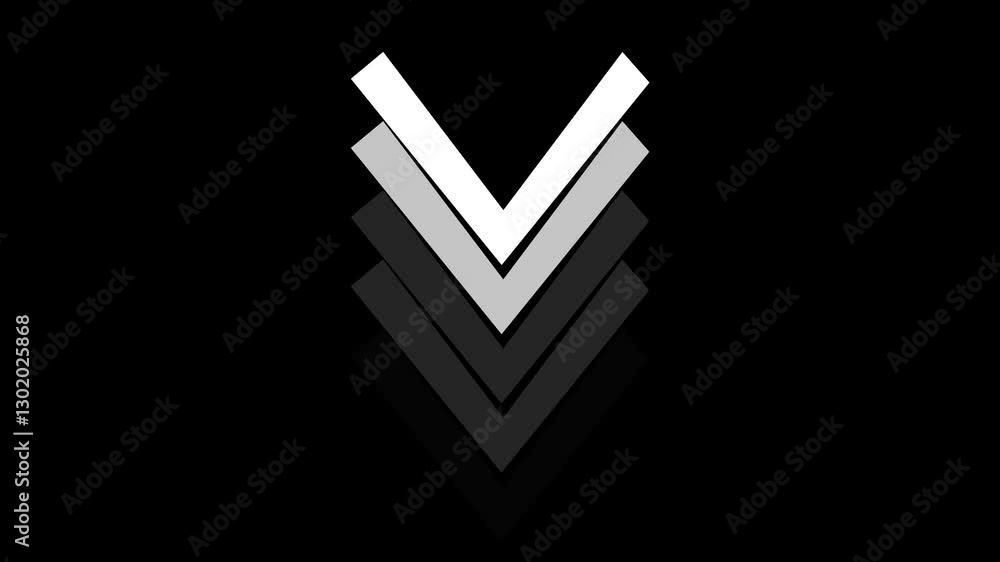 Animation of sweep arrow icon, upward and transparent with black background with cyan color swipe down pointing arrow icon Animation of sweep arrow icon, upward and transparent with black background with cyan color swipe down pointing arrow icon